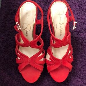 Jessica Simpson Red Wedges ♥️